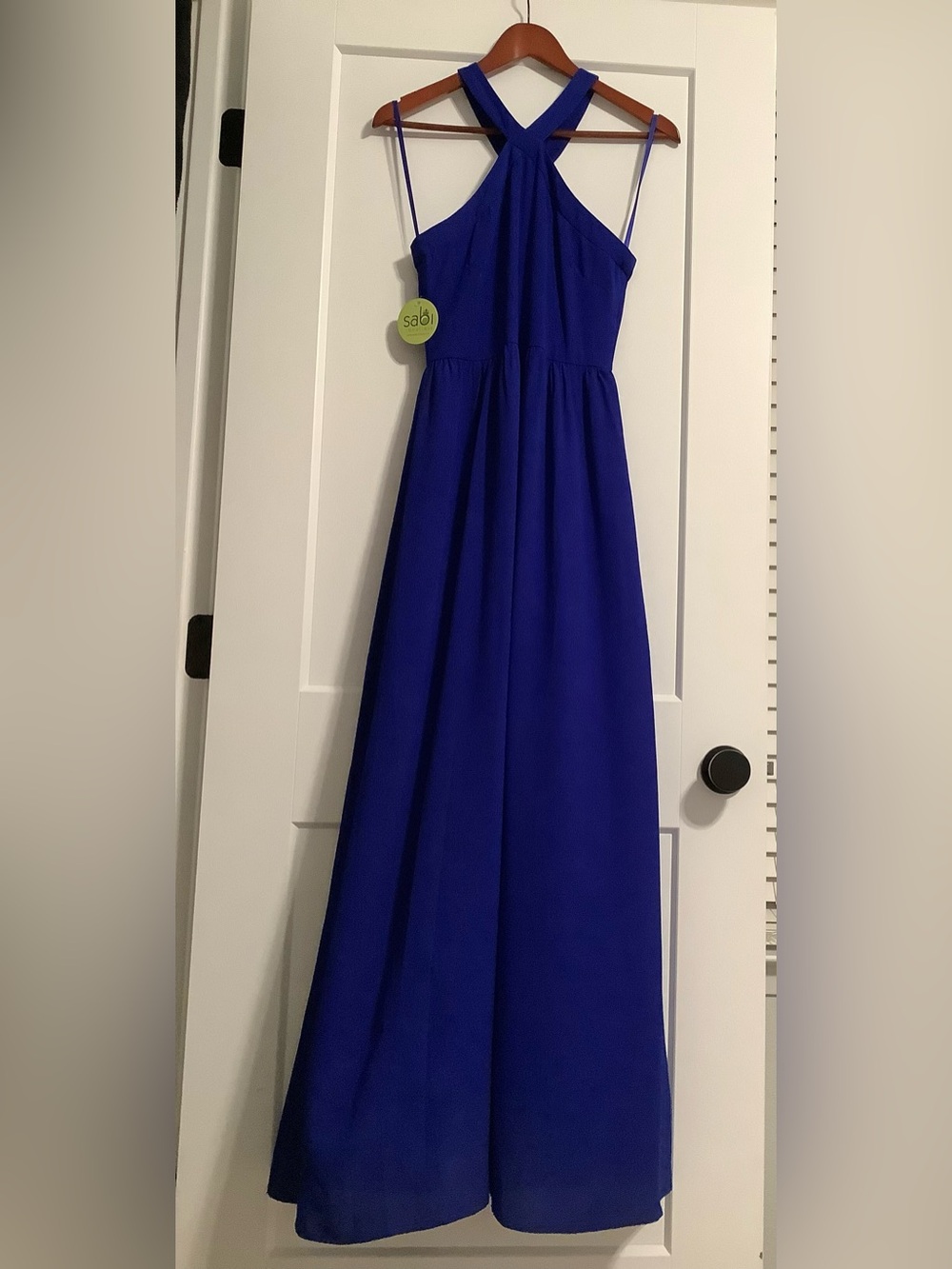 She + Sky Cobalt Blue Halter Maxi Dress